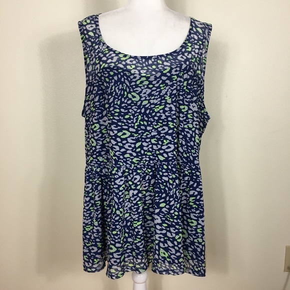 torrid Tops - Torrid Blue and Green Animal Print Tank Top